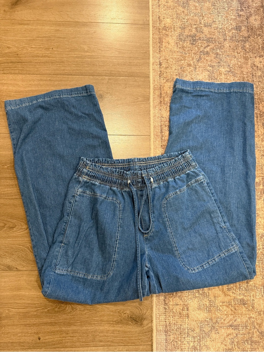 American Eagle Outfitters Blue Wide Leg Flare Jeans